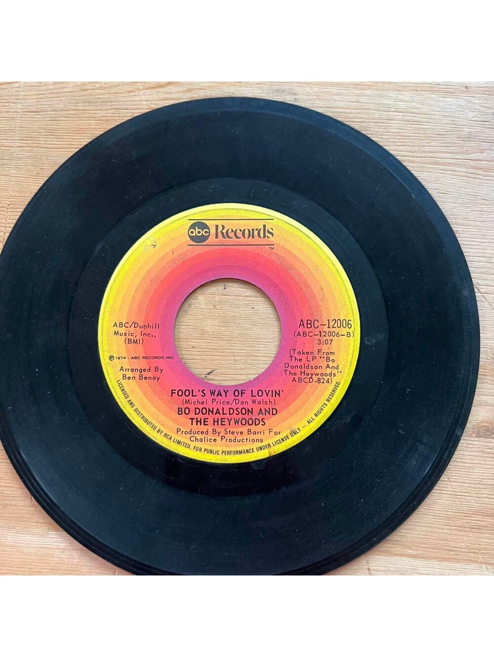 Bo Donaldson and The Heywoods - Fool's Way of Lovin' 45rpm VG+ R07